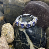 Tanzanite and White Topaz ring set in 925 Sterling Silver